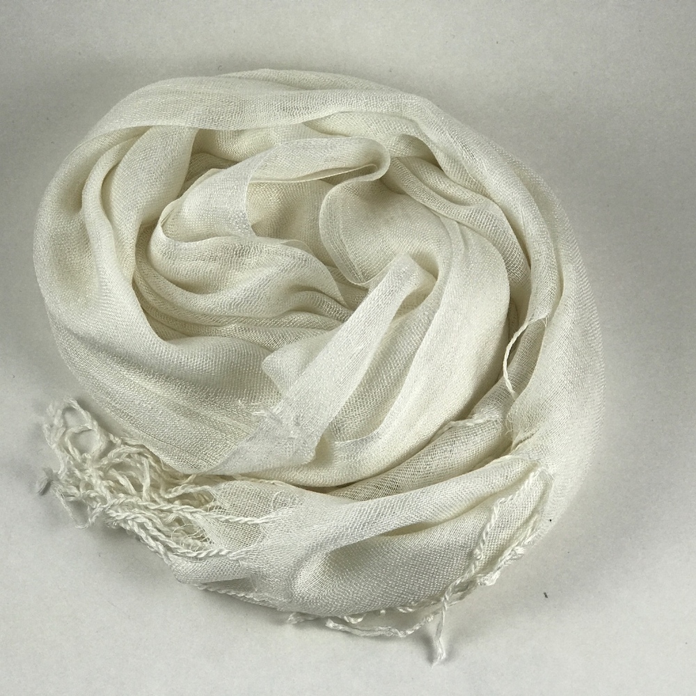 Off White Sheer Scarf for Women