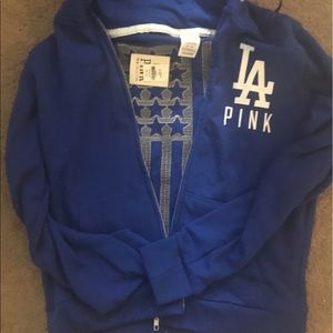 Victoria's Secret PINK LA Dodgers hooded swtshrt