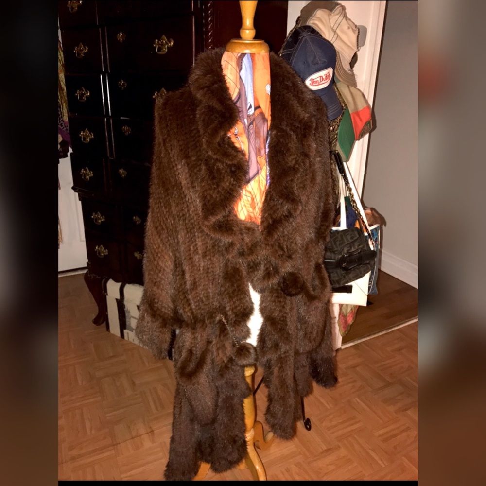 Authentic Mink Drawstring Shaw