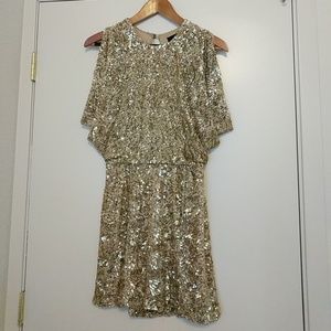 Wren silk & sequin open back kimono minidress