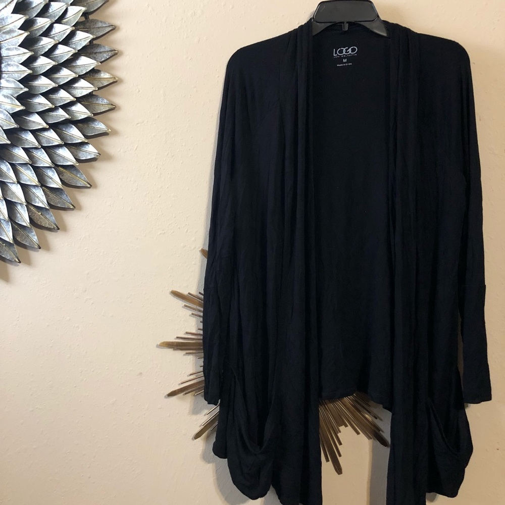 LOGO open shark bite tunic cardigan M