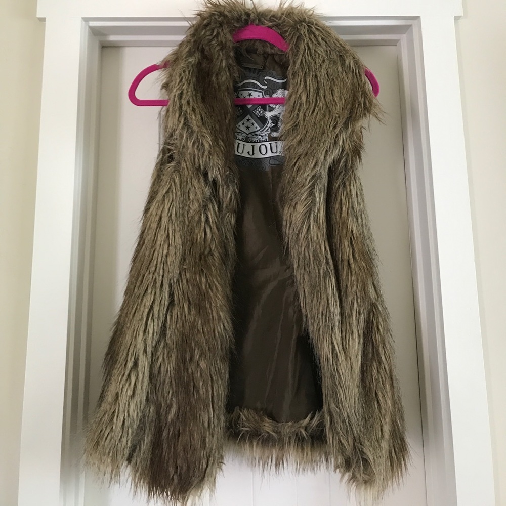 Long faux fur vest