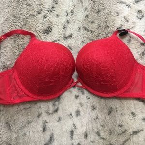 Victoria's Secret Sexy Red Lace bombshell Bra 36C