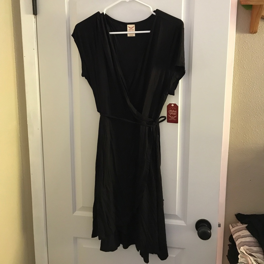 NWT Black Faded Glory wrap-style Dress
