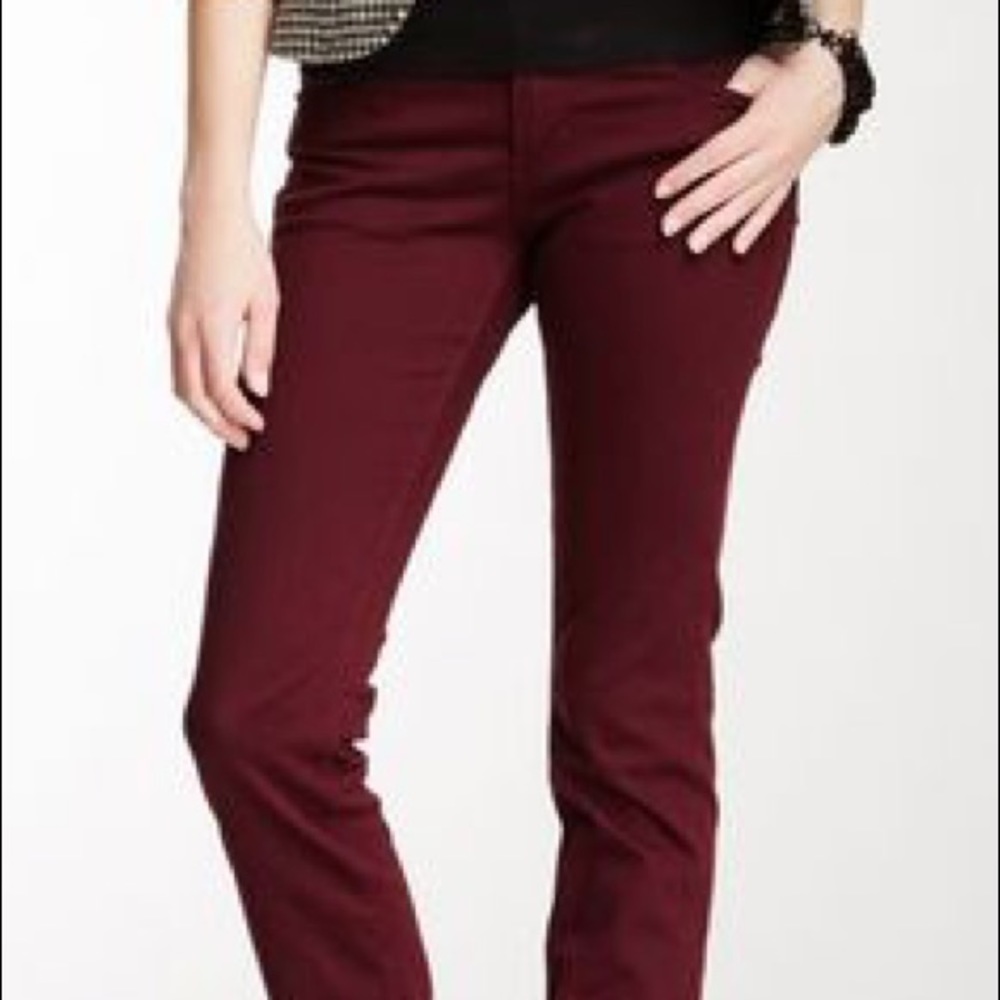 NWOT Burgundy Straight Leg Jeans