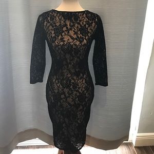 Black velvet lace midi dress Black velvet lace midi dress