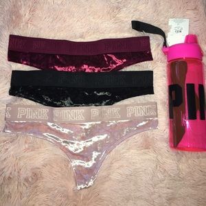Victoria's Secret Pink Velvet thong bundle