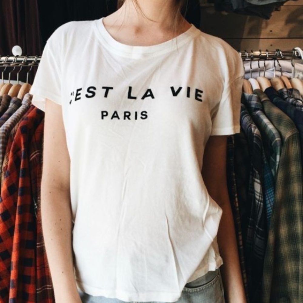 Brandy melville c'est la vie white tee