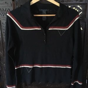 Kenneth Cole vintage style black sweater top