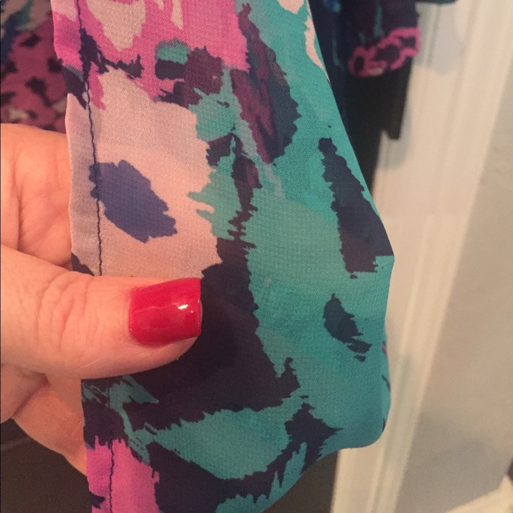 Sheer, colorful cardigan/kimono