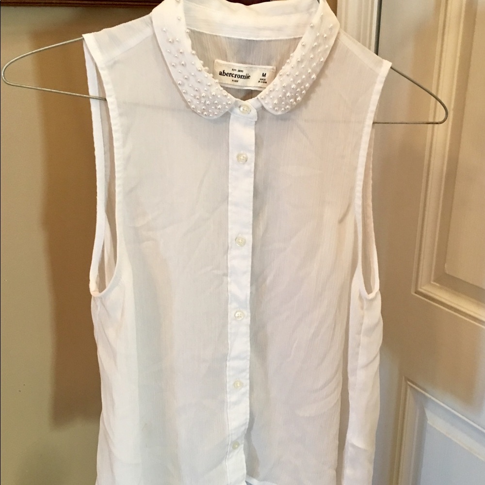 Abercrombie Kids Dressy White Sleeveless Blouse
