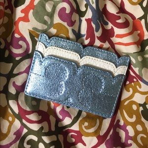 Tory Burch Metallic Scallop Card Case