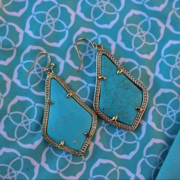 Kendra Scott Turquoise Alex Earrings - Picture 2 of 4