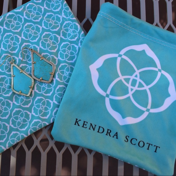 Kendra Scott Turquoise Alex Earrings - Picture 3 of 4