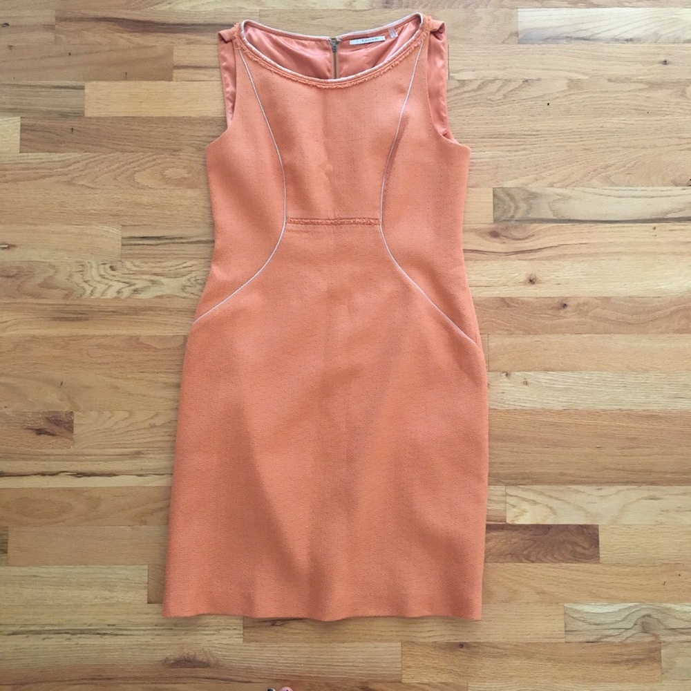 -- SOLD -- T Tahari Orange Sheath Dress sz 6