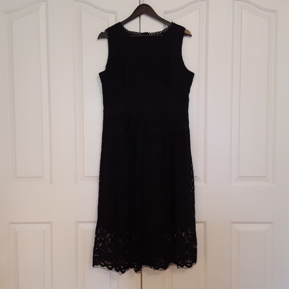 Beautiful Black Lace A-Line (Fit and Flare) Dress
