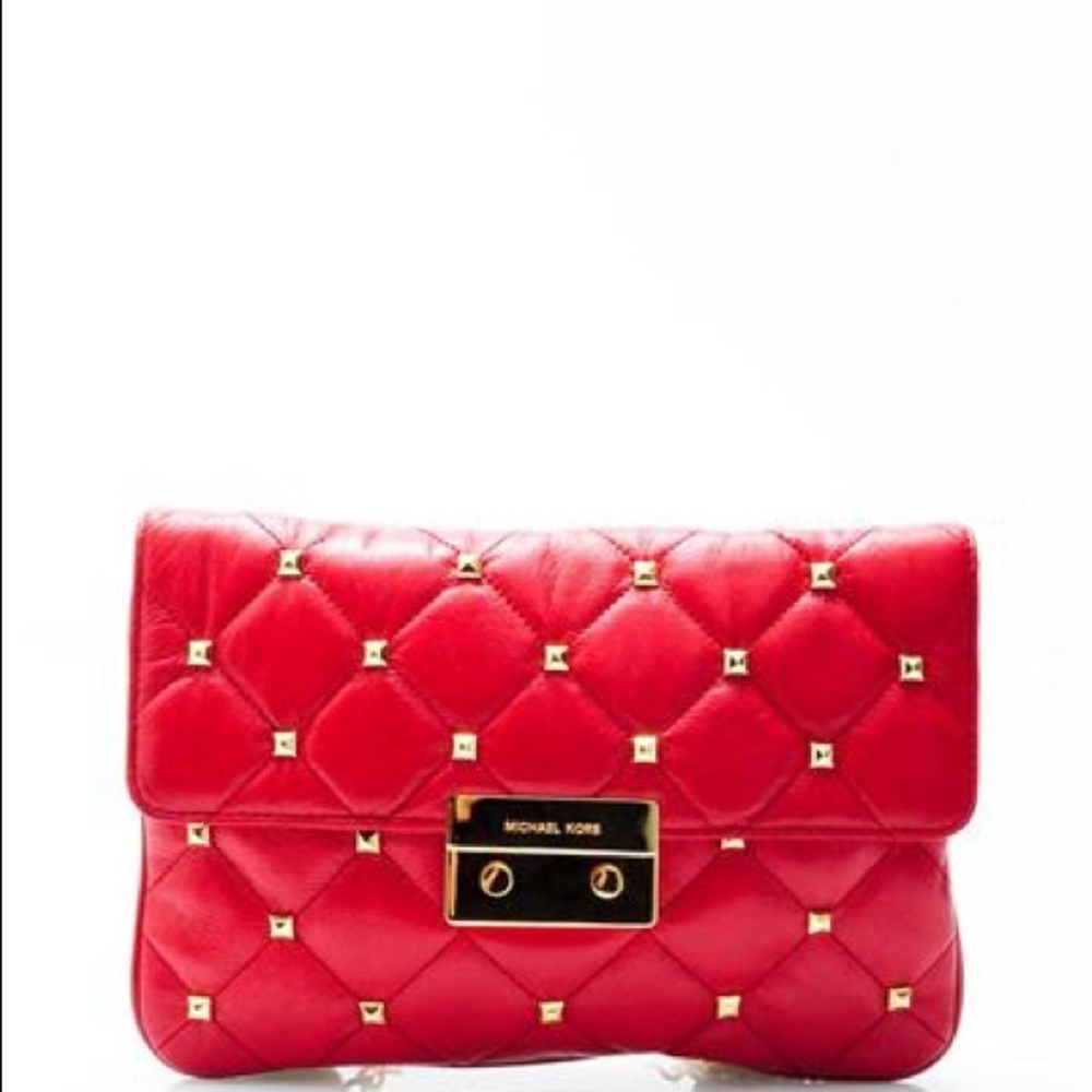 Michael Kors Quilted Leather Stud Clutch