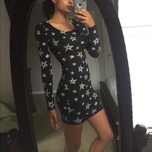 NWT Stretchy Black Star Dress