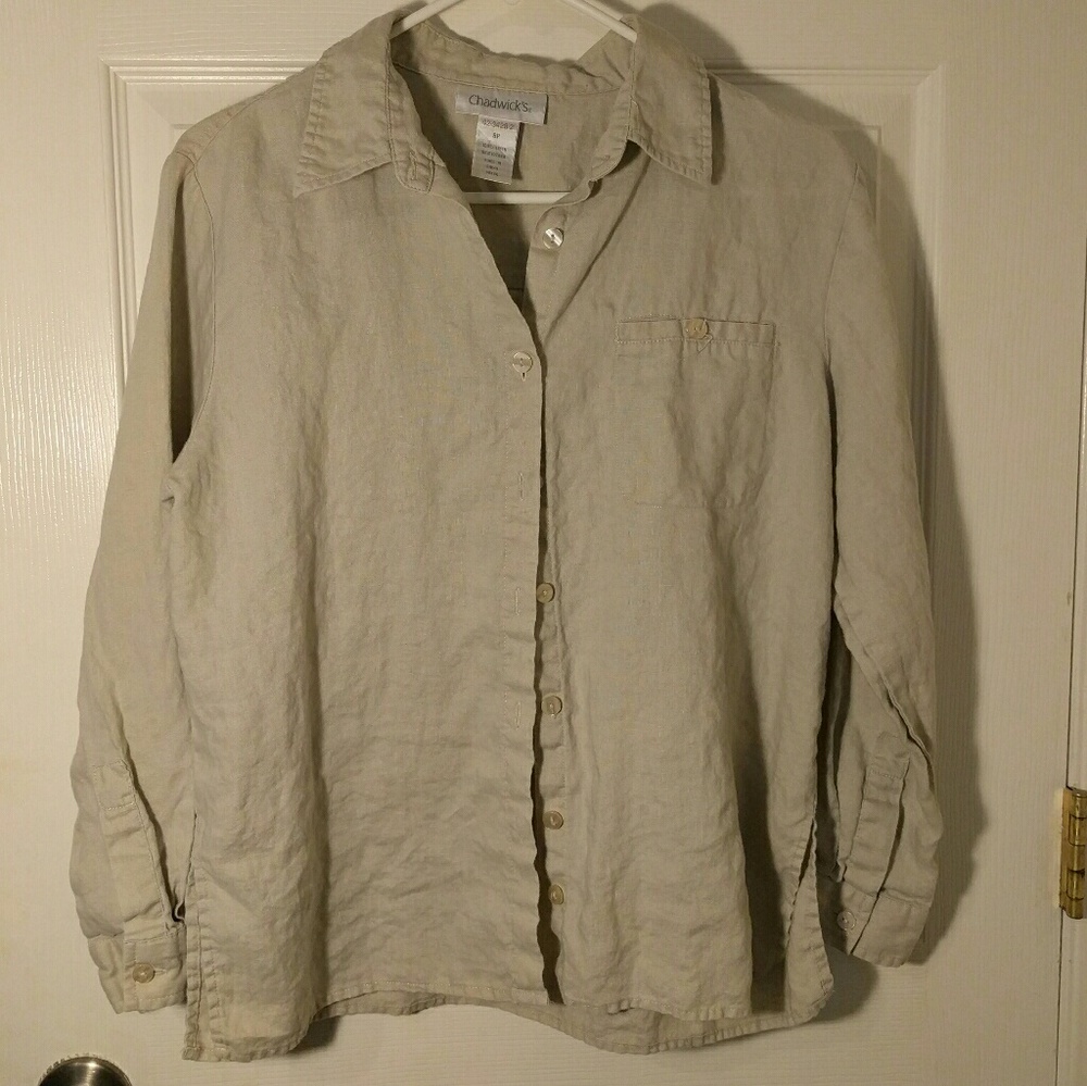 Chadwicks Linen Button up Blouse