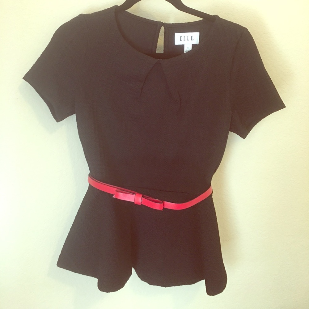 Black peplum top