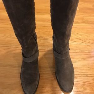 Stuart weitzman raceway pull on suede boot