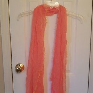 Bright orange/coral scarf