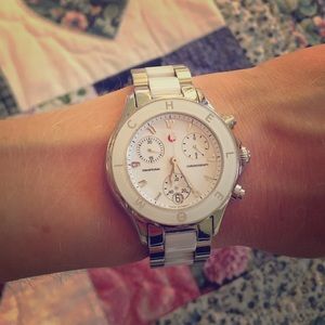 Michele Tahitian ceramic stainless steel watch