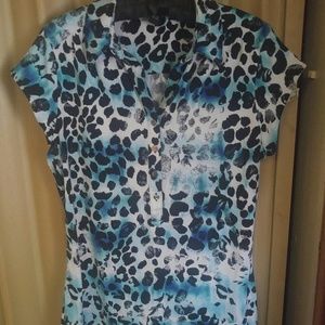 Alfani short sleeve animal print shirt