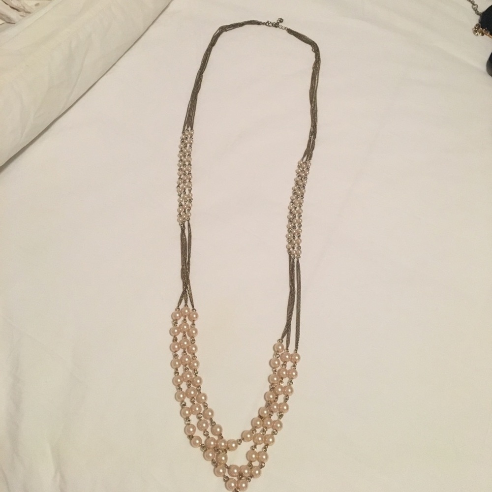 Layered rose gold Pearl necklace
