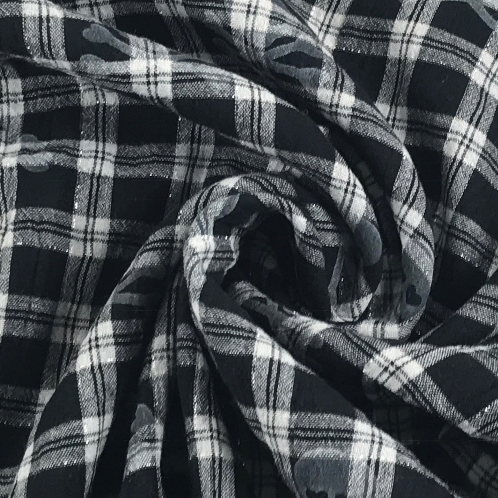 Black and White Plaid Scarf for Women