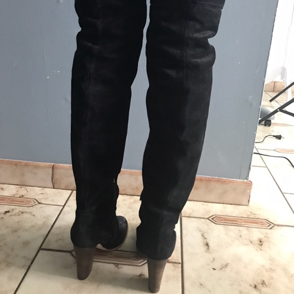 Vero Cuoio thigh high black suede boots sz 38 - Picture 7 of 7