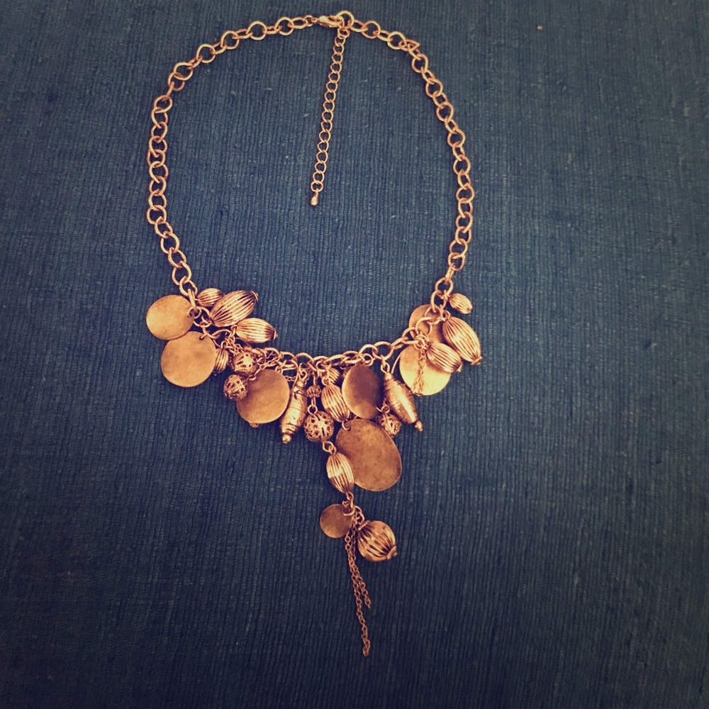 Gold Beaded necklace with adjustable clasp