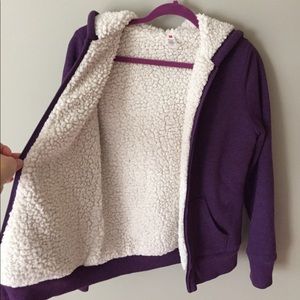 Purple hoodie w/faux sherpa lining