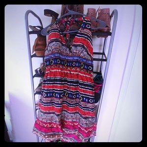 Halter Aztec Print Dress