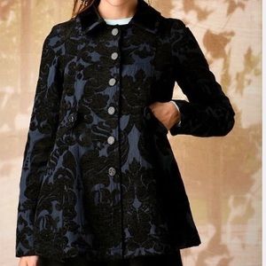 💗Free People Velvet Brocade Pea Coat💗