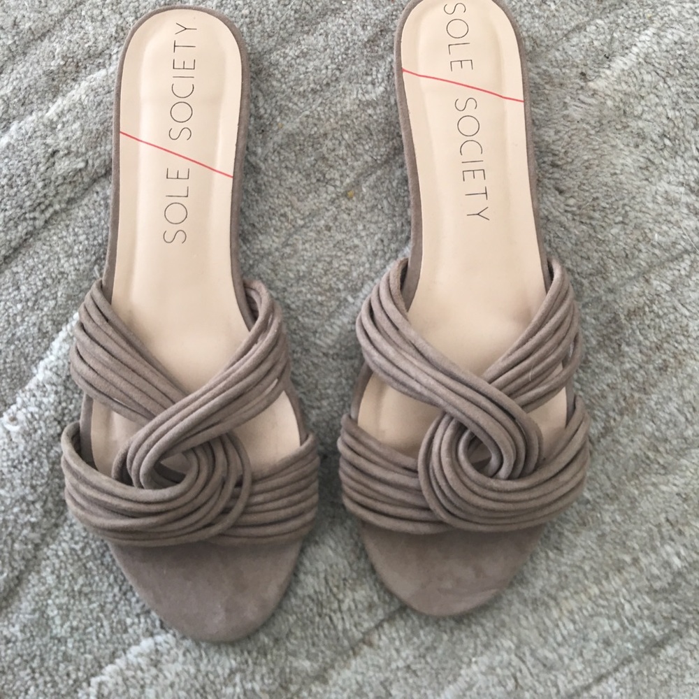 SOLE SOCIETY: DAHLIA Flats in Taupe