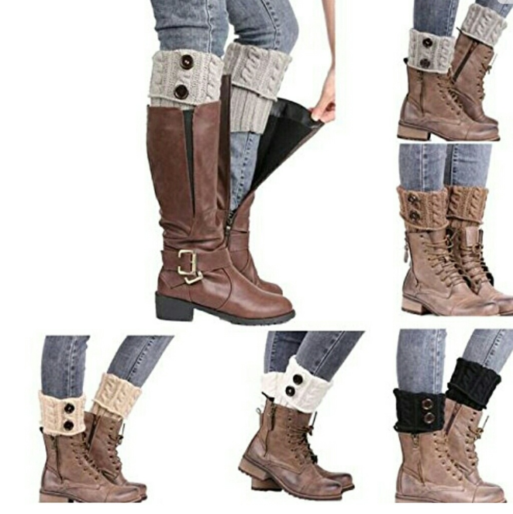 Half Knitte Cuffs Toppers Liner Boot Leg Warmers S