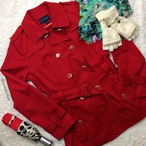 Red trench coat