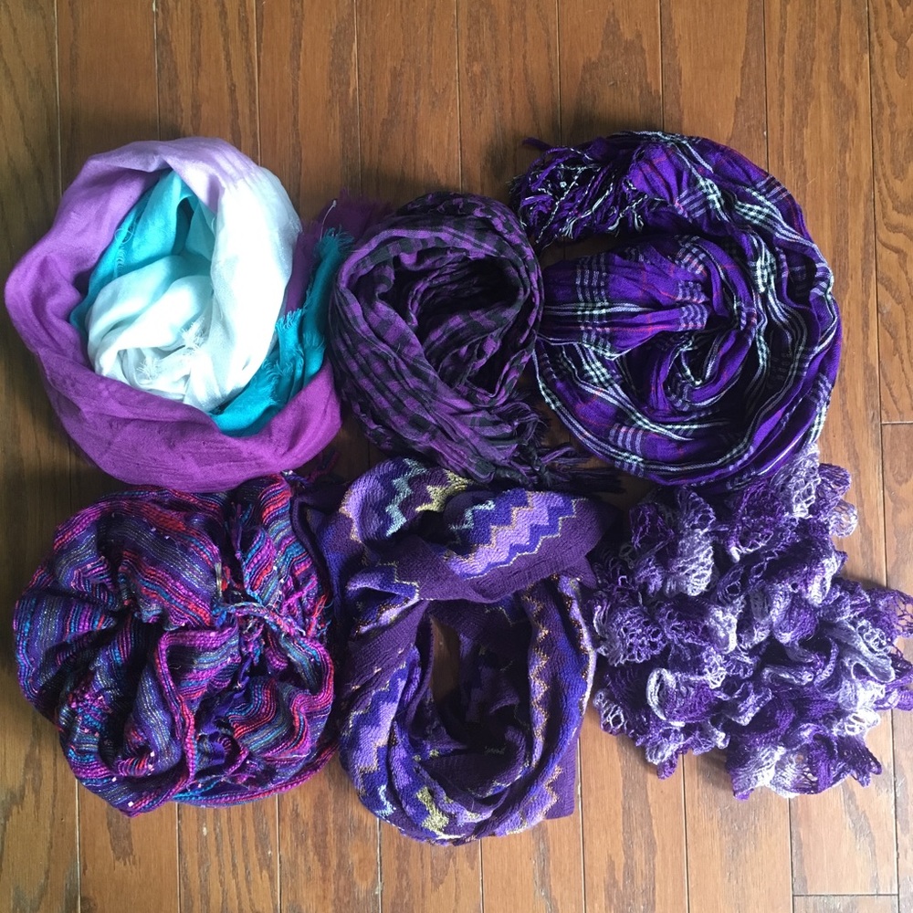 Bundle Of 6 purple scarves