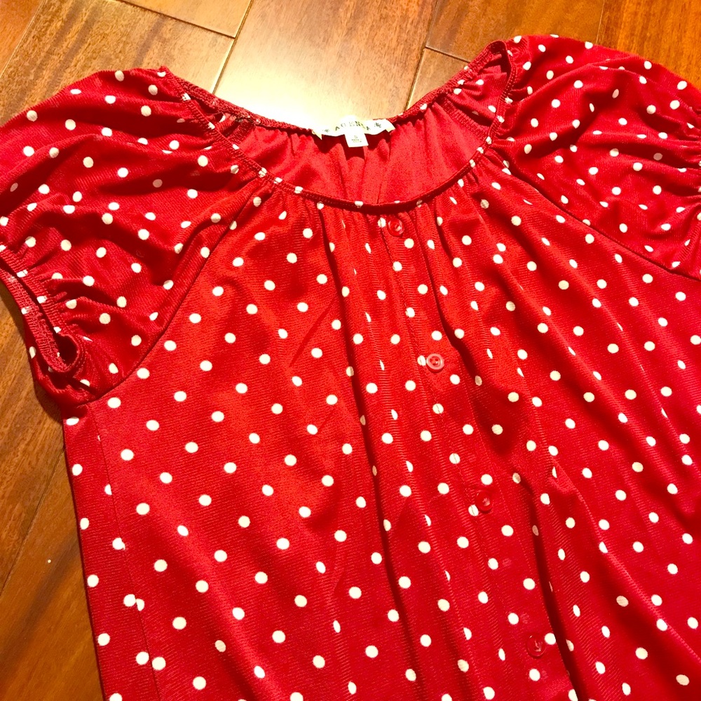 Polkadot red and white blouse