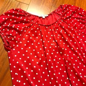 Polkadot red and white blouse
