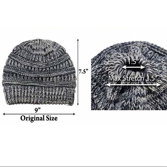 Beanie Messy Bun High Ponytail Hat - Picture 5 of 7