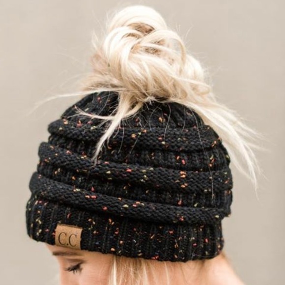 Beanie Messy Bun High Ponytail Hat - Picture 6 of 7
