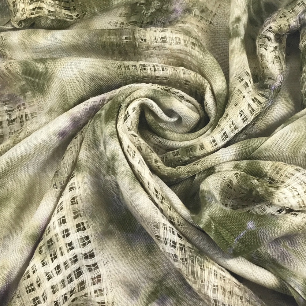 Green Tie Dyed Scarf for Women