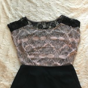 Pink and Black Patterned Top