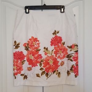 Covington Pencil Sateen Skirt - Pink Floral