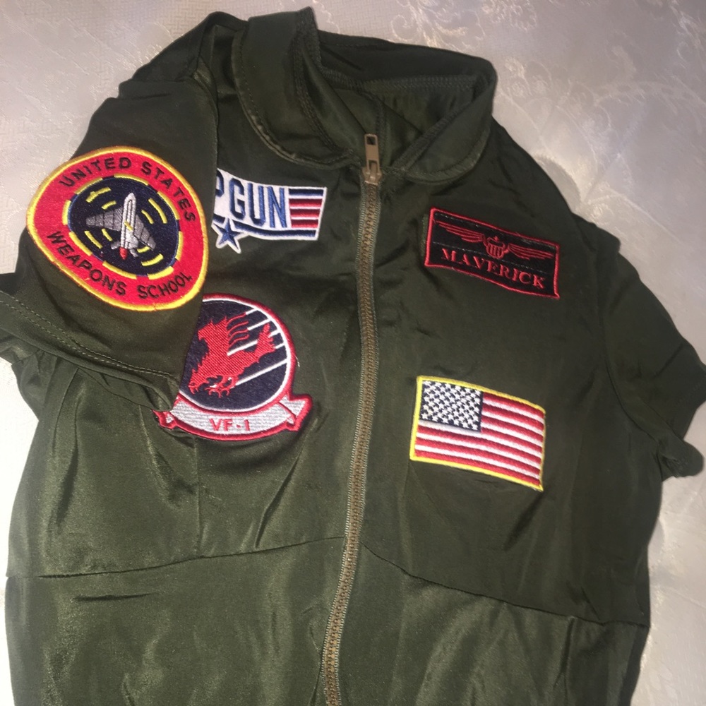 Women's Top Gun Flight Deck Jumpsuit Costume