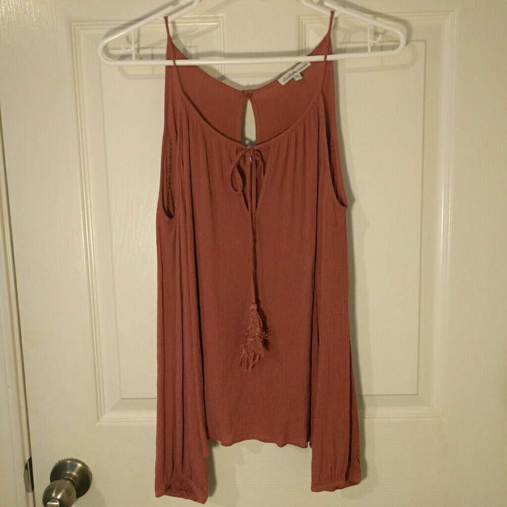 Charlotte Russe Shoulder less, Long sleeve Top