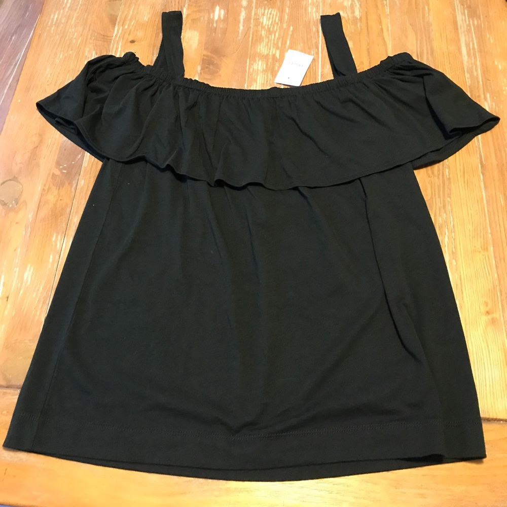 NEW J. Crew cold shoulder ruffle tank top