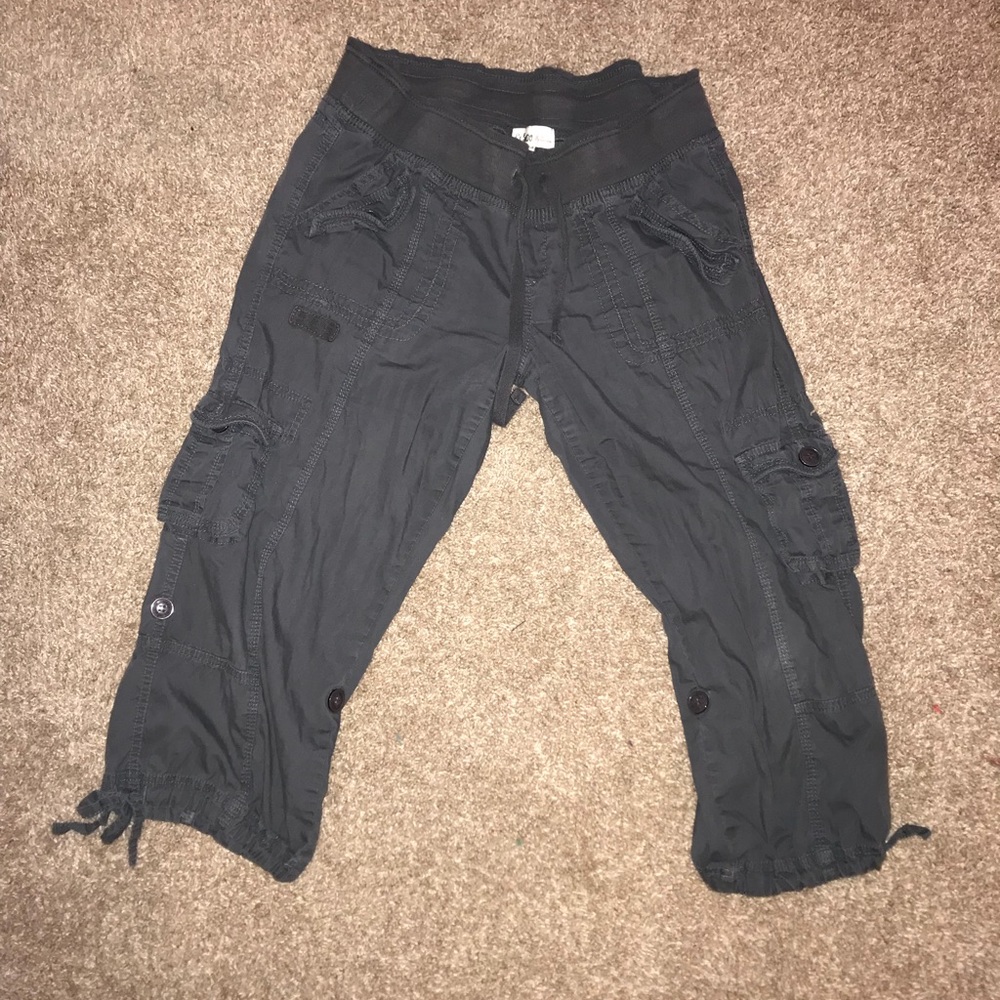Drawstring cargo lightweight capris